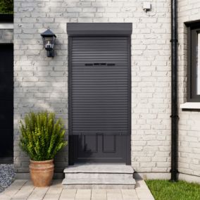 Volet roulant aluminium anthracite - ouverture manuelle - Fortia - l.100 x H.220 cm