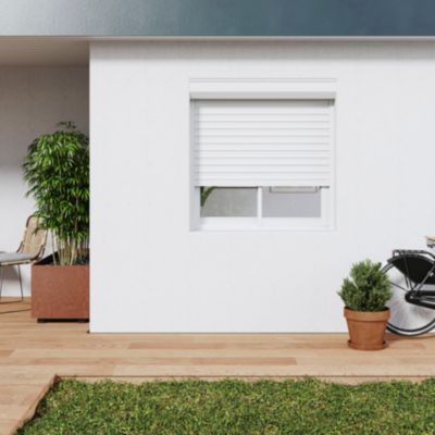 Volet roulant aluminium blanc - ouverture motorisée - Fortia - l.100 x H.135 cm