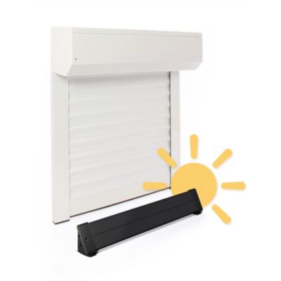 Volet Roulant Électrique Solaire - Alu Blanc - L120 x H140 cm - Motorise - Recoupable