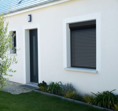 Volet Roulant Manuel à Sangle - Alu Gris Anthracite - L80 x H100 cm - Manoeuvre manuelle - Recoupable