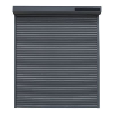 Volet roulant solaire aluminium anthracite - ouverture motorisée - Fortia - l.100 x H.135 cm