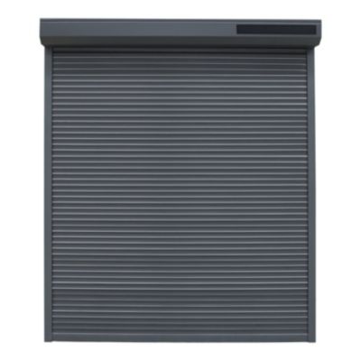 Volet roulant solaire aluminium anthracite - ouverture motorisée - Fortia - l.120 x H.125 cm