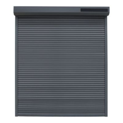 Volet roulant solaire aluminium anthracite - ouverture motorisée - Fortia - l.120 x H.135 cm