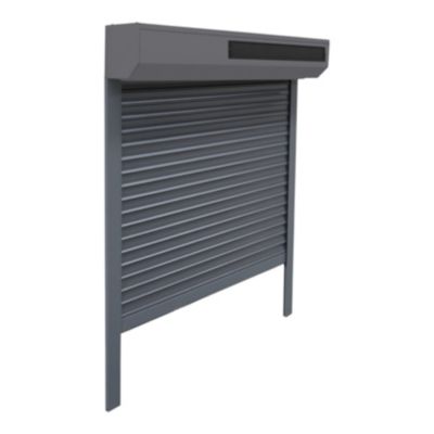 Volet roulant solaire aluminium anthracite - ouverture motorisée - Fortia - l.120 x H.135 cm