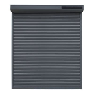Volet roulant solaire aluminium anthracite - ouverture motorisée - Fortia - l.80 x H.205 cm
