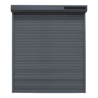 Volet roulant solaire aluminium anthracite - ouverture motorisée - Fortia - l.90 x H.135 cm