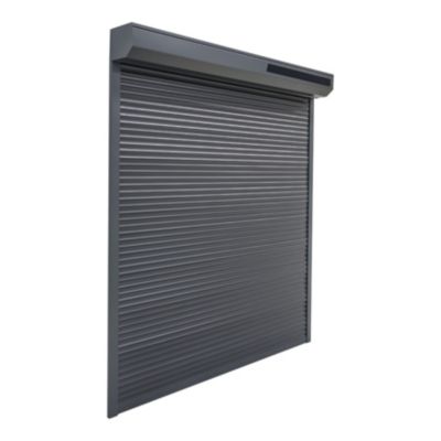 Volet roulant solaire aluminium anthracite - ouverture motorisée - Fortia - l.90 x H.155 cm
