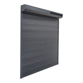 Volet roulant solaire aluminium anthracite - ouverture motorisée - Fortia - l.90 x H.155 cm
