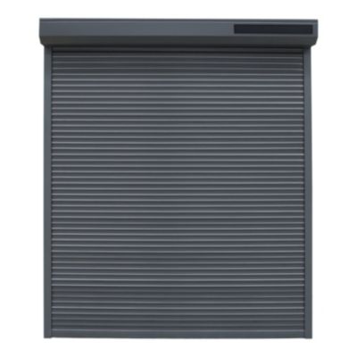 Volet roulant solaire aluminium anthracite - ouverture motorisée - Fortia - l.90 x H.155 cm