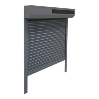 Volet roulant solaire aluminium anthracite - ouverture motorisée - Fortia - l.90 x H.155 cm