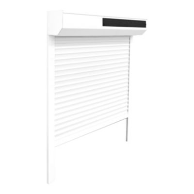Volet roulant solaire aluminium blanc - ouverture motorisée - Fortia - l.120 x H.125 cm