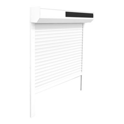 Volet roulant solaire aluminium blanc - ouverture motorisée - Fortia - l.140 x H.215 cm