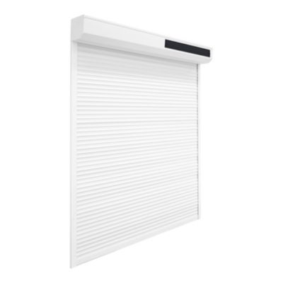 Volet roulant solaire aluminium blanc - ouverture motorisée - Fortia - l.180 x H.215 cm