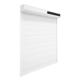 Volet roulant solaire aluminium blanc - ouverture motorisée - Fortia - l.90 x H.155 cm