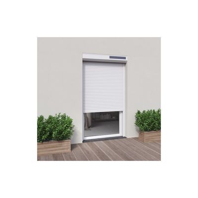 Volet roulant solaire radio alu H 215 cm x L 120 cm Blanc