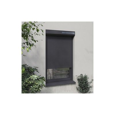 Volet roulant solaire radio-télécommandé H 160 cm x L 150 cm Alu Gris