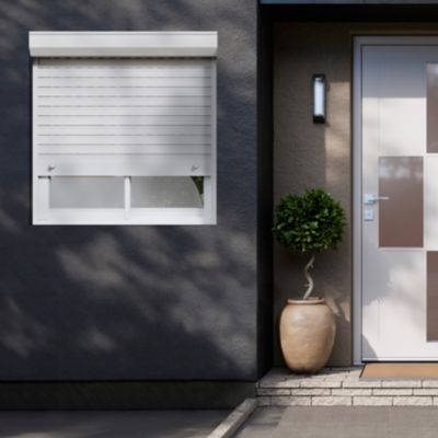 Volet roulant uPVC blanc - ouverture manuelle par sangle - Fortia - l.100 x H.115 cm