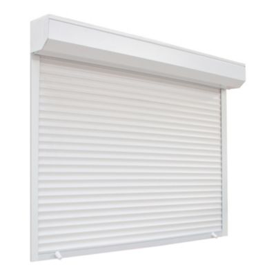 Volet roulant uPVC blanc - ouverture manuelle par sangle - Fortia - l.120 x H.125 cm