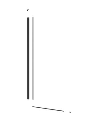 Walk-in 130x200cm Paroi en verre Crystal Glass 8 mm anticalcaire, avec bras et profilés noir mat (SATBWI130PRC)