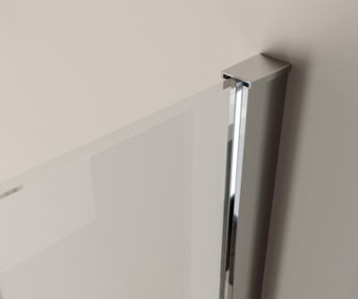 Walk-In Nano EX103 10 mm verre Super White - 200x120cm (HxL), Chrome, Barre de fixation, Avec LED blanc