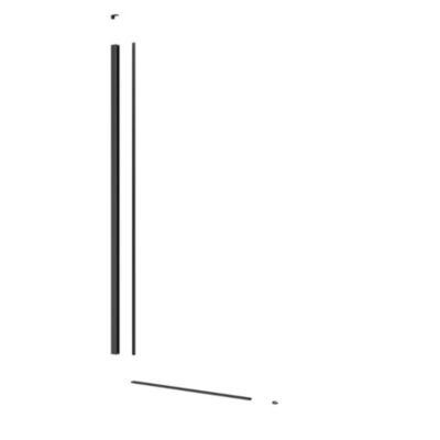 Walk-in Set pour installation de paroi de douche avec profilé, rail inférieur et kit de montage, Noir (WIPROFILC)