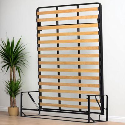 Wallbedking - Lit Escamotable 2 Personnes - 140cm x 200cm - Lit Mural Rabattable - Vertical - Classique