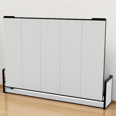 Wallbedking - Lit Escamotable 2 Personnes - 190cm x 140cm - Lit Mural Rabattable - Horizontal - Studio