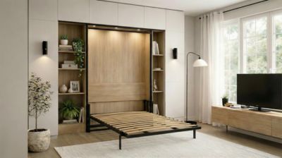 Wallbedking Lit escamotable Morphy Classic  Système SizeFlex & TypeFlex 160x200 cm, Vertical