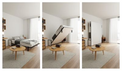 Wallbedking Lit escamotable Morphy Studio  Système SizeFlex & TypeFlex 135x190 cm, Vertical