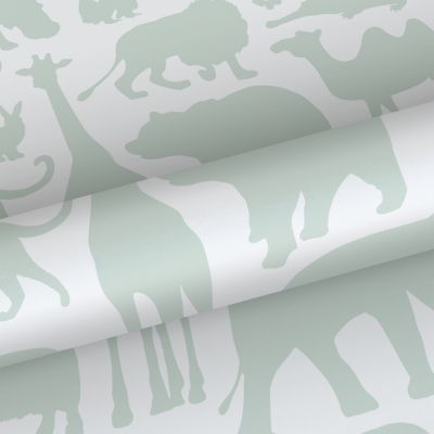Walls4You papier peint animaux de la jungle vert clair et blanc - 0,53 x 10,05 m - 935318