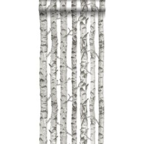 Walls4You papier peint arbres gris et blanc - 53 cm x 10,05 m - 935295