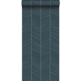 Walls4You papier peint chevron bleu - 0,53 x 10,05 m - 935324