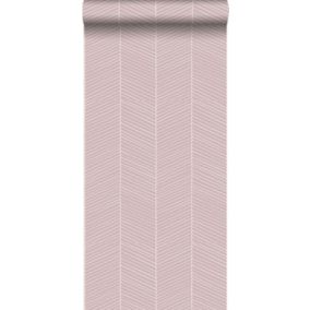 Walls4You papier peint chevron rose - 0,53 x 10,05 m - 935322