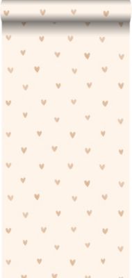 Walls4You papier peint confettis de coeurs beige et or - 0,53 x 10,05 m - 935291