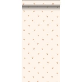 Walls4You papier peint confettis de coeurs beige et or - 0,53 x 10,05 m - 935291