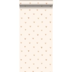 Walls4You papier peint confettis de coeurs beige et or - 0,53 x 10,05 m - 935291