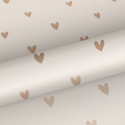 Walls4You papier peint confettis de coeurs beige et or - 0,53 x 10,05 m - 935291