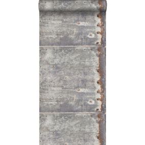 Walls4You papier peint effet métal gris - 53 cm x 10,05 m - 935285