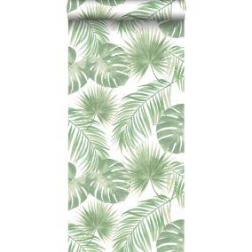 Walls4You papier peint feuilles tropicales vert clair - 0,53 x 10,05 m - 935310