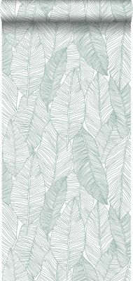 Walls4You papier peint feuilles vert et blanc - 0,53 x 10,05 m - 935309