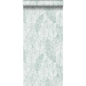 Walls4You papier peint feuilles vert et blanc - 0,53 x 10,05 m - 935309