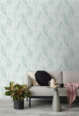 Walls4You papier peint feuilles vert et blanc - 0,53 x 10,05 m - 935309
