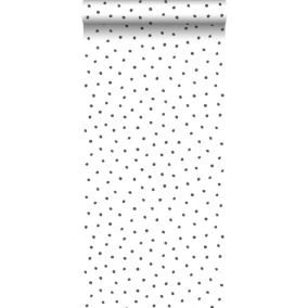 Walls4You papier peint petits points noir et blanc - 53 cm x 10,05 m - 935303