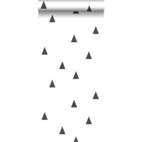 Walls4You papier peint triangles noir et blanc - 53 cm x 10,05 m - 935304