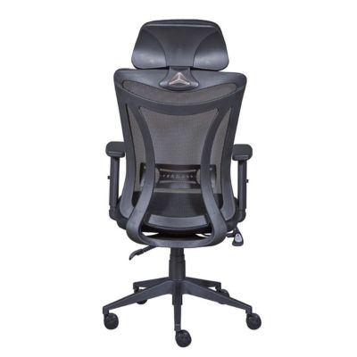 WALLY - Fauteuil de Bureau Tissu Mesh Noir et Appui-Tête