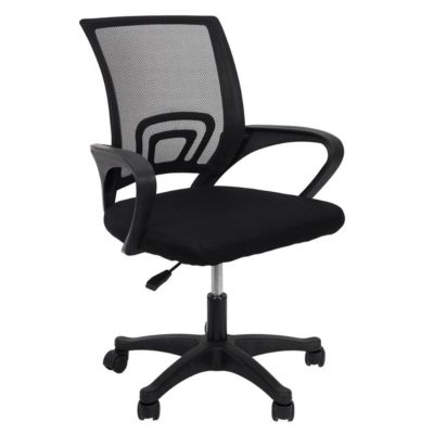 WALTER - Fauteuil de Bureau sur Roulettes Noir Tissu Mesh
