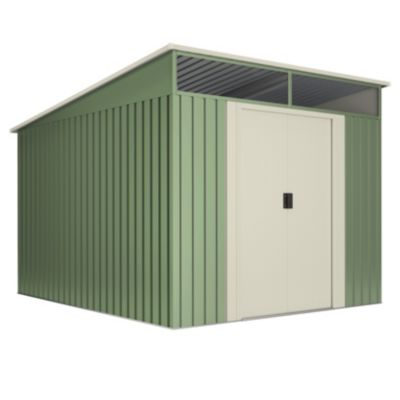 Wasabi - Abri de jardin extérieur 6,6 m2 Stark - Lucarne en polycarbonate - Double porte coulissante - Toit incliné