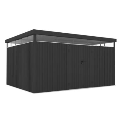 Wasabi - Abri de jardin extérieur en métal 12,07 m2 Quarz - Épaisseur robuste 0,40 mm - Lampe incluse - Fermeture à clé