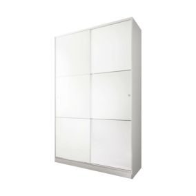 Waterbury Armoire, Armoire de Chambre avec 2 Portes, Armoire avec 4 Etageres et Tringle à vêtements, 120x50h200 cm, Blanc