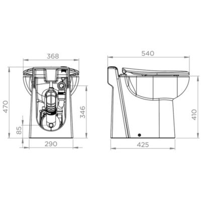 WC broyeur Turboflush 1,8/3,2L 220-240 V
